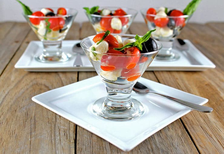 Mini Caprese Salads - Ann at Cooking Healthy For Me shares her simple and tasty Passover appetizer idea. Vegetarian, kosher, dairy, gluten free, healthy, starter.