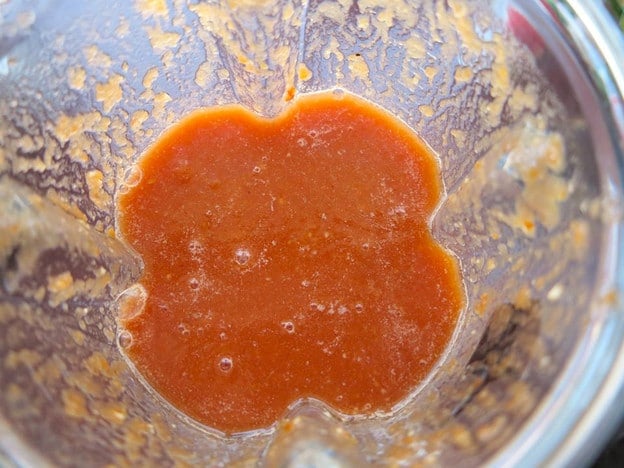 Marinade in a blender jar.