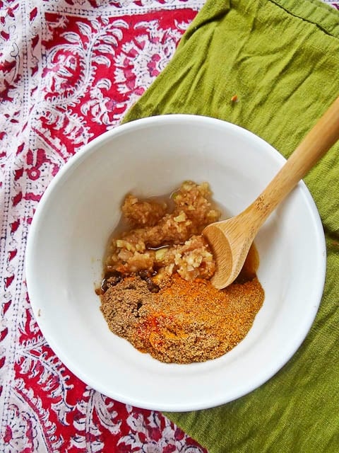 Beetroot & Maitake Stew with Turmeric Quinoa - A vegan stew recipe for Passover featuring beets, Maitake mushrooms, and quinoa with turmeric. Pareve, vegetarian, kosher for Pesach.