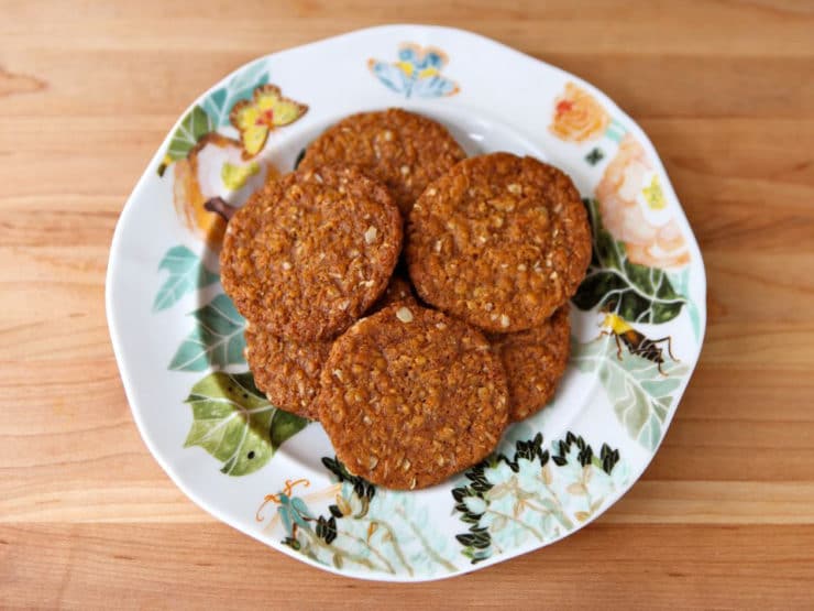 Anzac Biscuits - A traditional recipe for Anzac Biscuits in honor of Australia\'s Anzac Day, a memorial day for Australian war veterans. Kosher, Dairy, Cookies