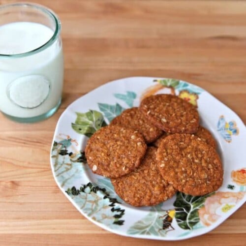 Anzac Biscuits - A traditional recipe for Anzac Biscuits in honor of Australia's Anzac Day, a memorial day for Australian war veterans. Kosher, Dairy, Cookies