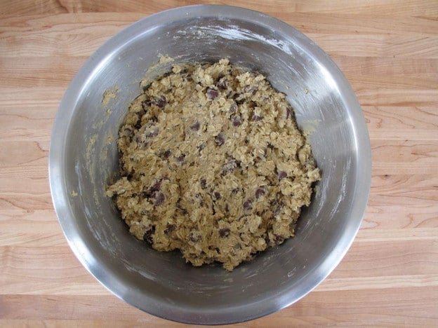 Flour stirred into butter mixture.