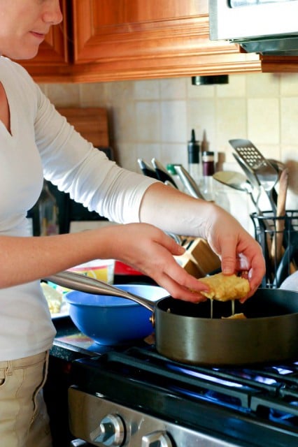 Passover French Toast - Kosher for Passover French toast from Kristy at Eat, Play, Love with homemade Passover citrus sponge cake made from matzo cake meal. Kosher, Dairy, Pesach.