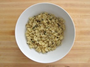 Quinoa in a serving bowl.
