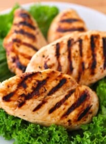 Pineapple Lime Grilled Chicken - Chicken marinade recipe for grilling - pineapple juice, lime juice, lime zest, oregano and cayenne. Easy healthy kosher recipe.
