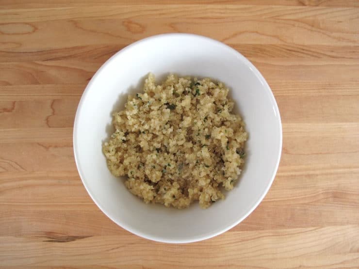 Quinoa in a serving bowl.