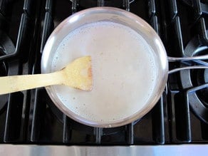 Cooking quinoa in milk.