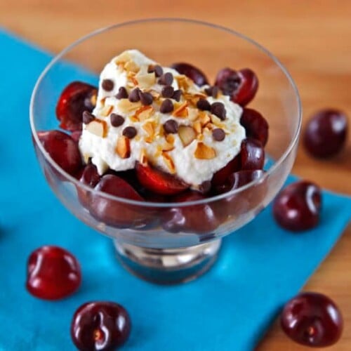 Smashed Cherries, Amaretti, and Ricotta - fresh, healthy dessert recipe from my friend Cheryl Sternman Rule's cookbook, Ripe.