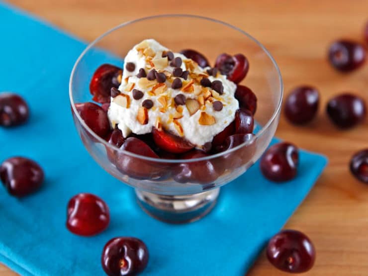 Smashed Cherries, Amaretti, and Ricotta - fresh, healthy dessert recipe from my friend Cheryl Sternman Rule's cookbook, Ripe.