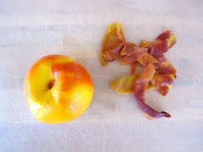 Easily peeling a peach.