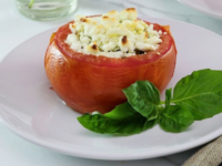 Quinoa Stuffed Tomatoes with Pesto and Goat Cheese Pinterest Pin