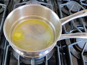 Melting butter in a double boiler.