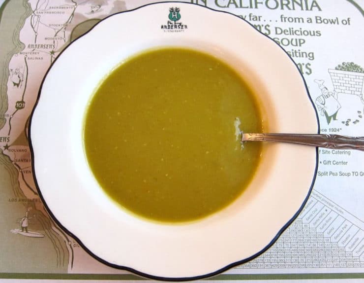 Andersen\'s Famous Split Pea Soup - Vintage recipe for Andersen\'s Split Pea Soup from Andersen\'s Restaurant in Buellton, California. Family recipe. Vegan, Gluten Free.