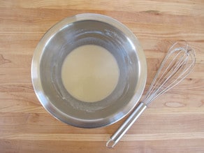 Flour slurry in a small bowl.