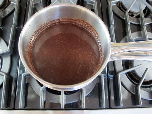 Melting chocolate in a double boiler.