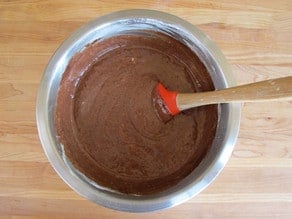 Flour and chocolate beaten into butter.