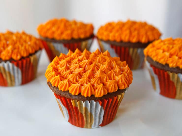 orange colored cupcakes