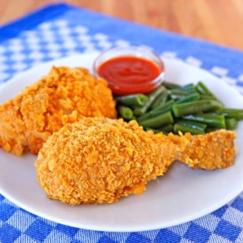 Healthier Twist: Oven Fried Crispy Cornflake Chicken Recipe by Tori Avey