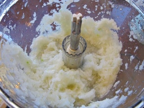 Onion grated in a food processor.