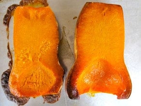 Butternut squash roasted in the oven.