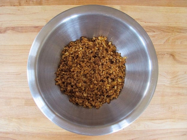 Streusel mixed in a small bowl.