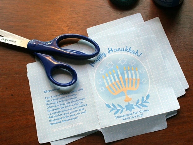 Printable hot cocoa envelope.