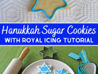 Hanukkah sugar cookies decorated with royal icing tutorial