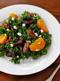 Kale and Roasted Beet Salad with Maple Balsamic Dressing