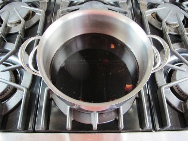 Wine in a stockpot.