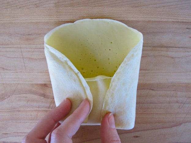 Sides of blintz folded over filling.