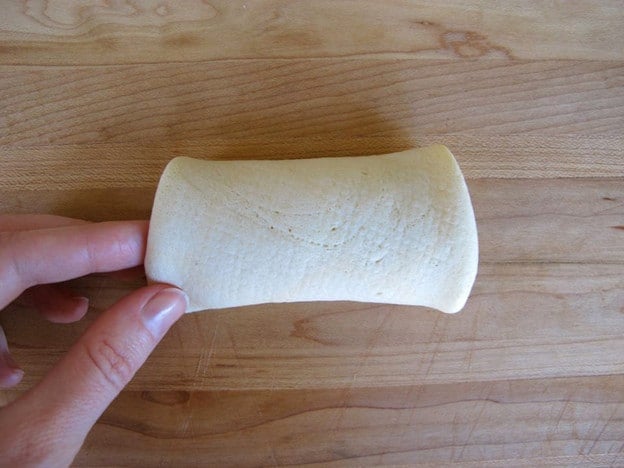 Blintz completely rolled up.