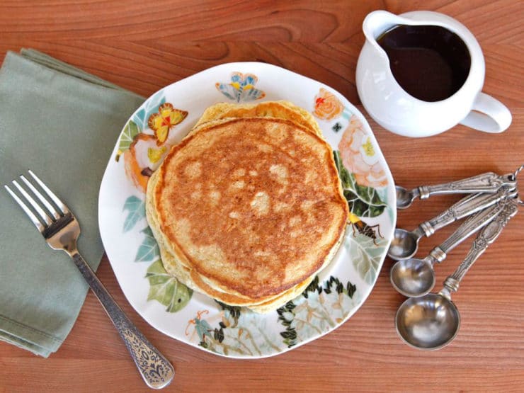 A plate of passover pancake on a wood table