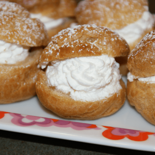 Passover Cream Puffs and Eclairs with Custard Filling - Kosher for Passover recipe for cream puffs or eclairs, with a pâte à choux that can be used for a variety of Passover dishes, sweet or savory, from Stanley Ginsberg.