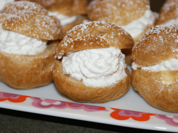 Passover Cream Puffs and Eclairs with Custard Filling - Kosher for Passover recipe for cream puffs or eclairs, with a pâte à choux that can be used for a variety of Passover dishes, sweet or savory, from Stanley Ginsberg.