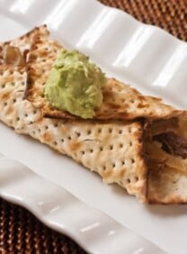Grilled Matzo Brisket Wraps - Kathy Strahs shares a unique Kosher for Passover grilled panini wrap, perfect for using up your leftover Passover brisket and matzo.