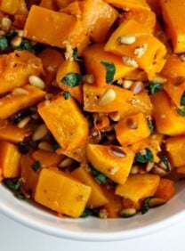 Roasted Butternut Squash with Garlic, Sage and Pine Nuts