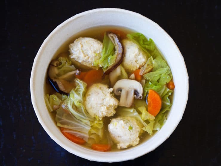 Tsukune Miso Nabe (Chicken-Meatball Hot Pot in Miso Broth) Recipe