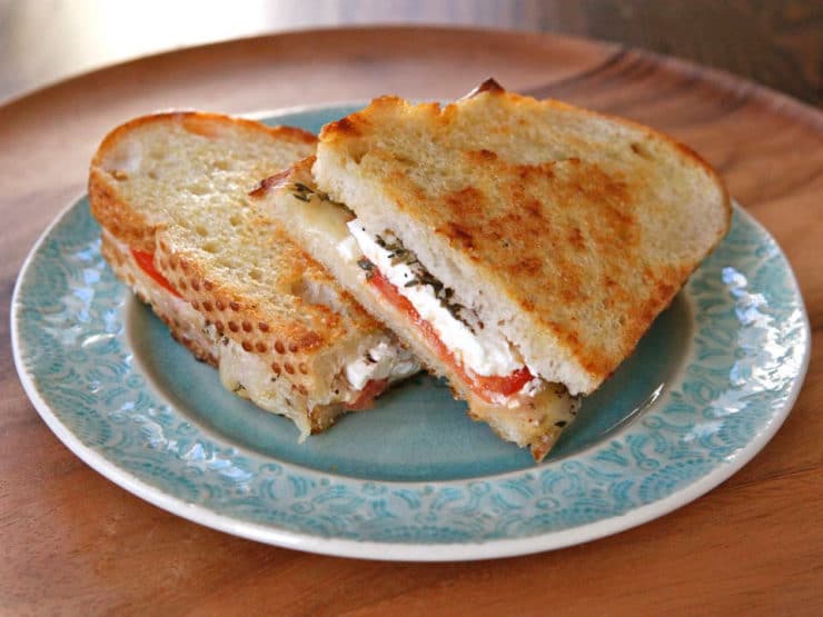 Feta Pepper Jack Grilled Cheese - A grilled cheese sandwich inspired by the Middle East and Mediterranean with feta, pepper jack, tomato and za'atar. 