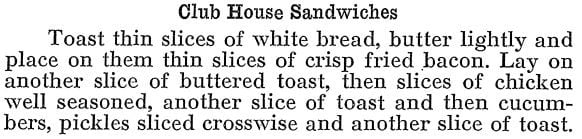 Club House Sandwiches