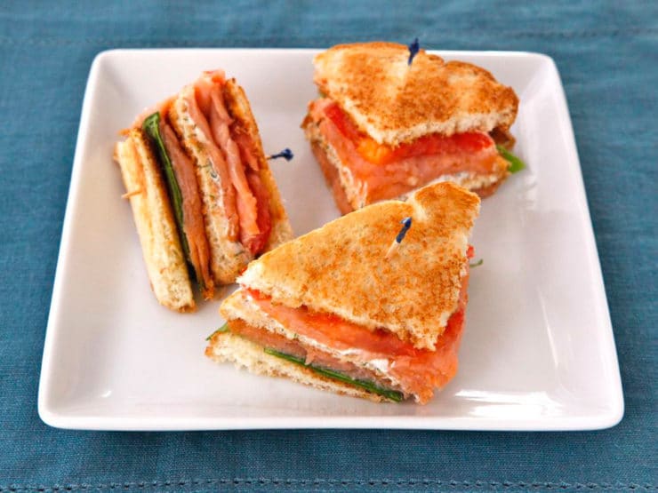 Smoked Salmon Club Sandwich Kosher Club Sandwich