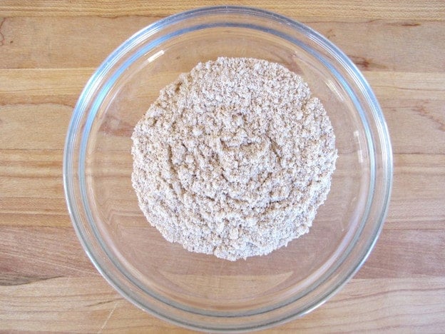Processed almond meal in a bowl.