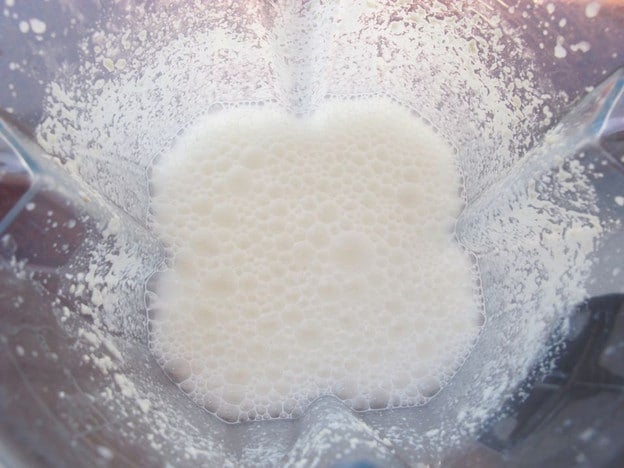 Cashews processed in a blender.