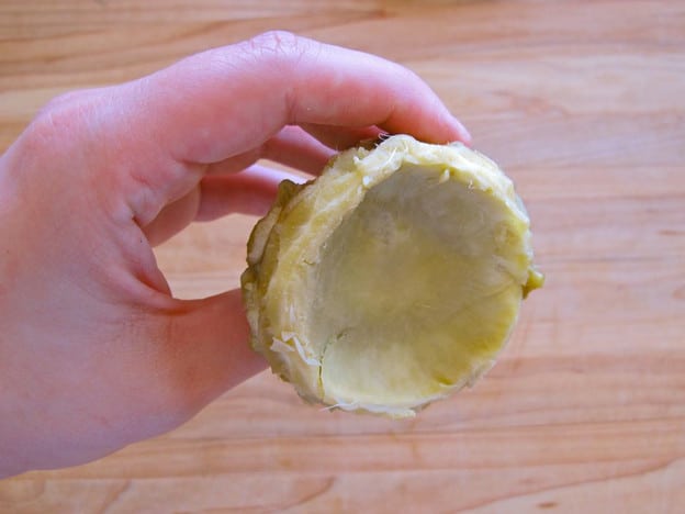Cleaned artichoke heart.