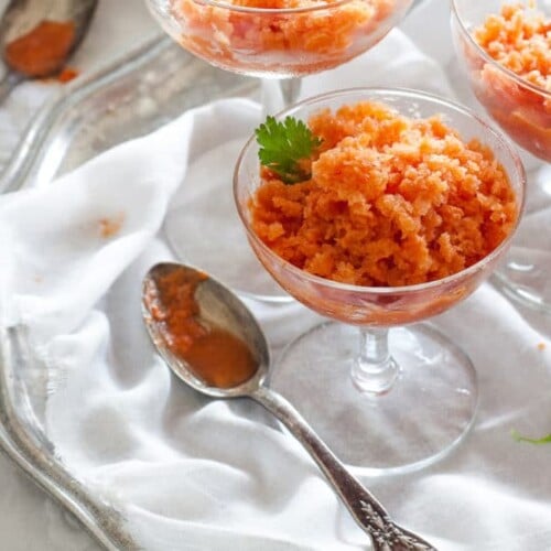 Tomato Frost - Chef Louise Mellor shares a recipe for Tomato Frost, a savory granita, from The Best in Cookery in the Middle West by Grace Grosvenor Clark, 1955