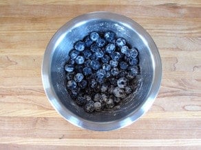 Blueberries dusted with flour.