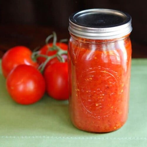 Canned tomatoes are an easy way to preserve the season.