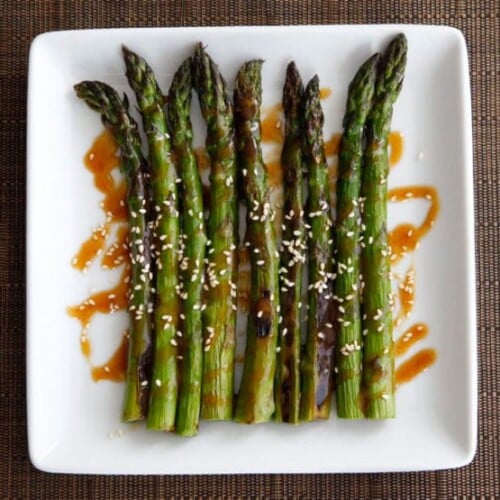 Roasted Sesame Asparagus Recipe #vegan #healthy