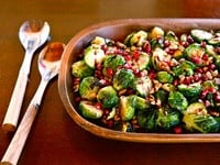 Roasted Brussels Sprouts with Pomegranate Molasses - Easy Vegan Holiday Side Dish Recipe