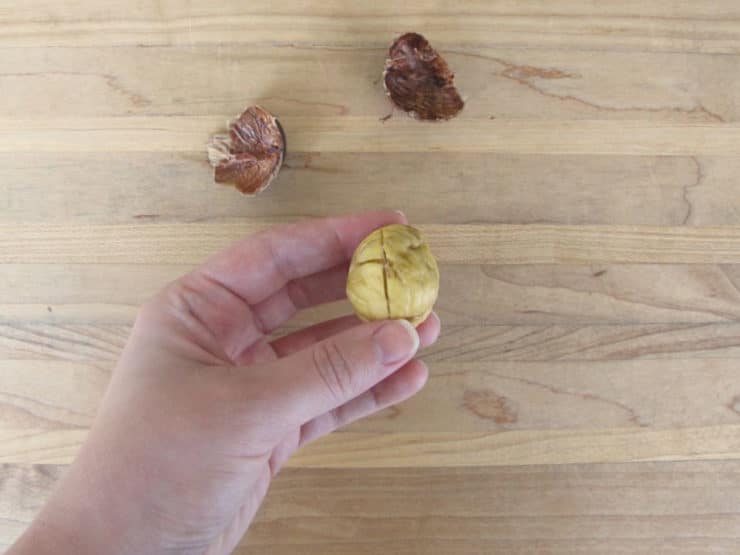 Peeled chestnut.