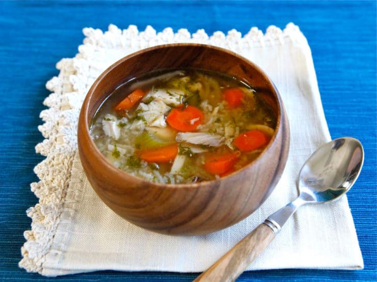 Rotisserie Chicken Rice Soup - Easy Healthy Comforting Recipe